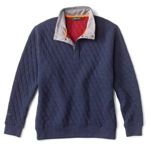Orvis outdoor quilted snap sweatshirt